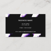 Carte De Visite Tricot de fils blanc pourpre noir (Dos)