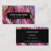 Carte De Visite Tricot de fils photo rose (Devant / Derrière)