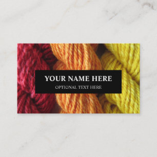Carte De Visite Tricot de fils photo rouge orange jaune
