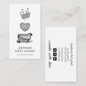 Carte De Visite Tricot en fils de mouton illustré (Devant / Derrière)