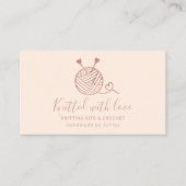 Carte De Visite tricot en or rose crochet fil fait main kit blush (Devant)