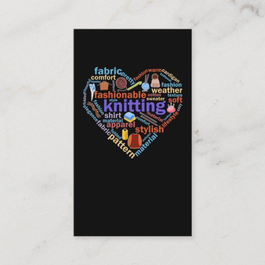 Carte De Visite Tricot Heart Yarn Lover (Devant)