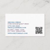 Carte De Visite Tricot, Tricot, magasin, fils (Dos)