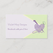 Carte De Visite Tricot vert Pastel artisanal ou artisanat (Devant)