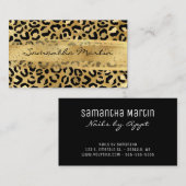 Carte De Visite Tricoter Leopard Or et Golden Foil (Devant / Derrière)