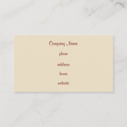 Carte de visite trié personnalisé (Dos)