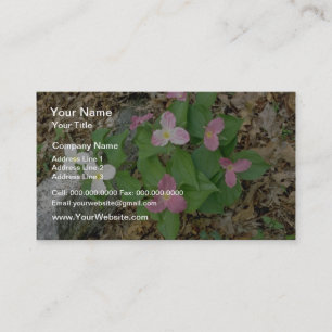 Carte De Visite Trilliums roses, Québec, Canada. fleurs