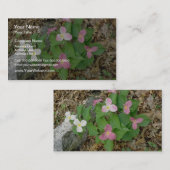 Carte De Visite Trilliums roses, Québec, Canada. fleurs (Devant / Derrière)