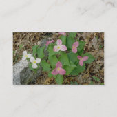 Carte De Visite Trilliums roses, Québec, Canada. fleurs (Dos)