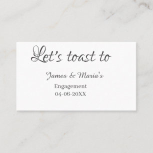Carte De Visite Trinquons à la fête de fiançailles nom date élégan