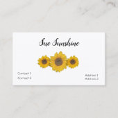 Carte De Visite Trio de tournesol en blanc (Devant)