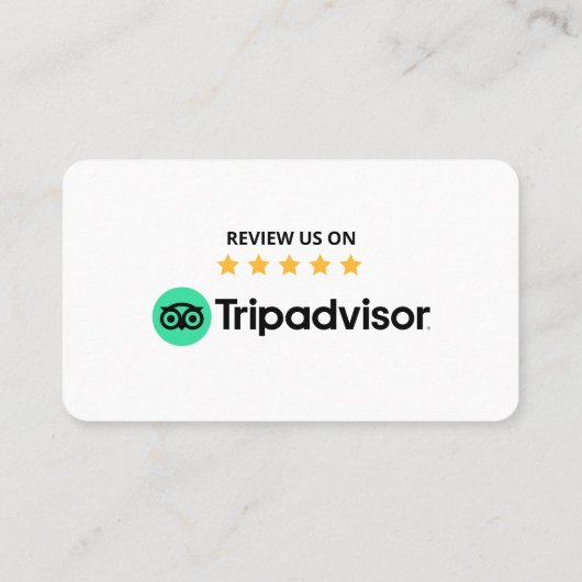 Carte De Visite Tripadvisor Évaluations Taux 5 étoiles Scannable Q (Dos)
