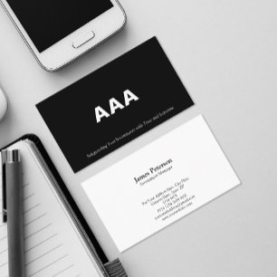 Carte De Visite Triple A   Obligations de qualité de placement   N