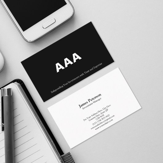 Carte De Visite Triple A | Obligations de qualité de placement | N