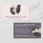 Carte De Visite Triple cavalier roi charles chien (Devant / Derrière)