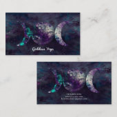 Carte De Visite Triple Déesse Luna Univers Lune Yoga (Devant / Derrière)