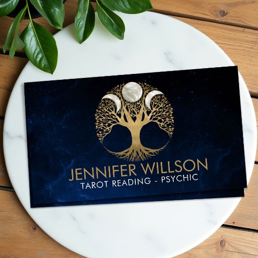 Carte De Visite Triple Lune - Arbre de vie Ornement