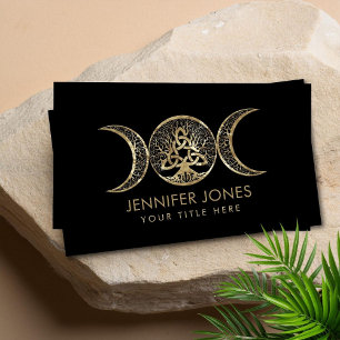 Carte De Visite Triple Lune Arbre de Vie Triquetra
