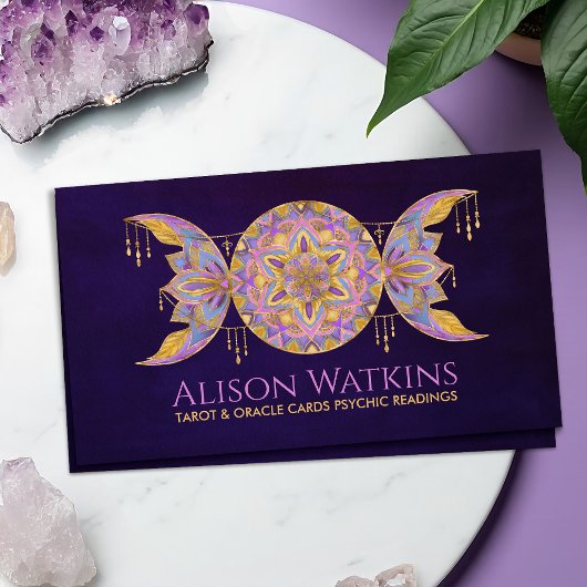 Carte De Visite Triple Lune Mandala Ornement