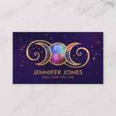 Carte De Visite Triple Lune - Ornement spiral doré (Devant)