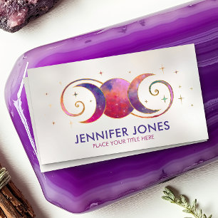 Carte De Visite Triple Lune - Ornement spiral doré