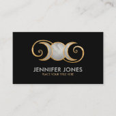 Carte De Visite Triple Lune - Ornement Spirale Dorée (Devant)