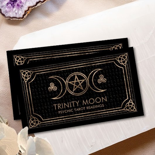 Carte De Visite Triple Lune - Pentagram, Triquetra, Triskele
