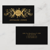 Carte De Visite Triple Lune - Triple Déesse Ornement d'or  (Devant / Derrière)