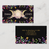 Carte De Visite Triple Lune - Triple Déesse Ornement Floral (Devant / Derrière)