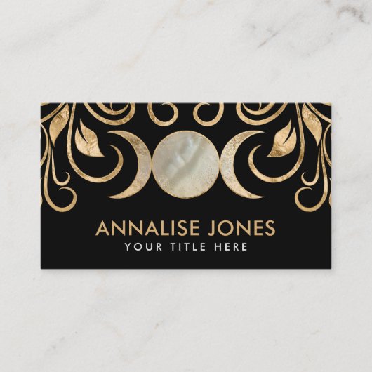 Carte De Visite Triple Moon - Triple Goddess Pearl and Gold (Devant)