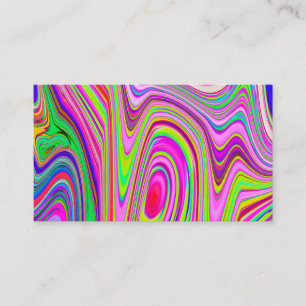 Carte De Visite Trippy Jaune et rose Abstrait Art rétro Super