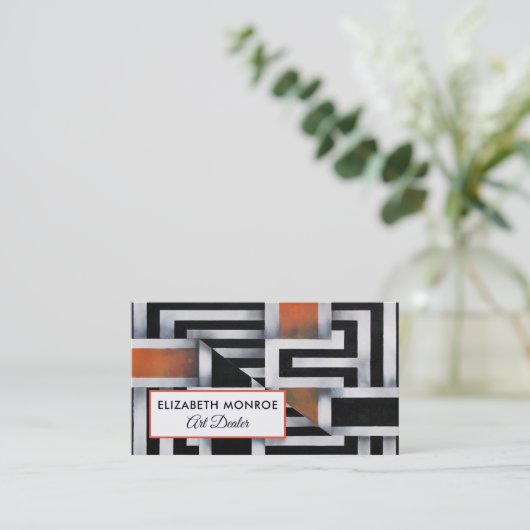 Carte De Visite Trippy Maze Motif, détaillant d'art (Debout devant)