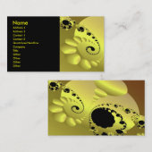 Carte De Visite Trippy Psychedelic Yellow Spiral fin Fractal (Devant / Derrière)