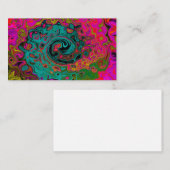 Carte De Visite Trippy Turquoise Abstrait Retro Liquid Swirl (Devant / Derrière)