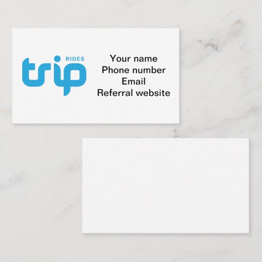 carte de visite TripRides (Devant / Derrière)