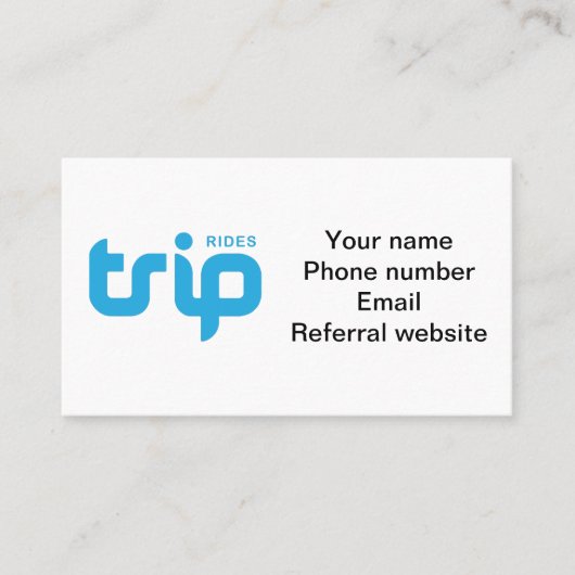 carte de visite TripRides (Devant)