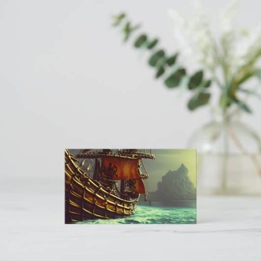 Carte De Visite Triptyque Whimsical Pirate Ship (Debout devant)