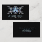 Carte De Visite Triquetra Triple Moon Ornement en pierre de lune (Devant / Derrière)