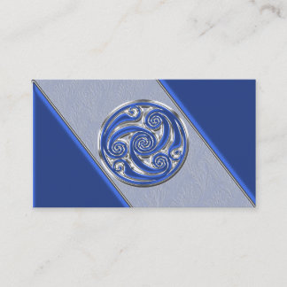 Carte De Visite Triskel argenté bleu
