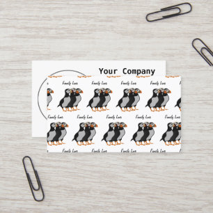 Carte De Visite Trois adorables Puffin debout ensemble Carton