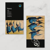 Carte De Visite TROIS ANGES MONOGRAMME, Sapphire Bleu, noir (Devant / Derrière)