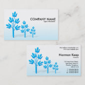 Carte De Visite Trois Arbres Bleus (Devant / Derrière)