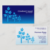 Carte De Visite Trois arbres bleus - Nuit et Jour (Devant / Derrière)
