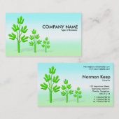 Carte De Visite Trois arbres verts - Printemps (Devant / Derrière)