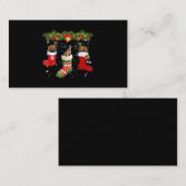 Carte De Visite Trois Chien Greyhhhop en choeur Noël Père Noël (Devant / Derrière)