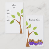 Carte De Visite Trois Chouettes (Devant / Derrière)