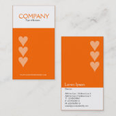 Carte De Visite Trois Coeurs (FF6600) (Devant / Derrière)
