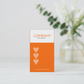 Carte De Visite Trois Coeurs (FF6600) (Debout devant)