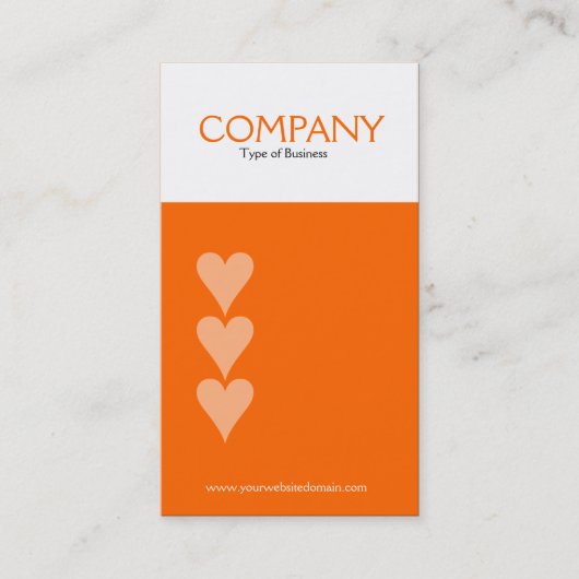 Carte De Visite Trois Coeurs (FF6600) (Devant)