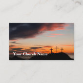 Carte De Visite Trois Croix Orange Sunset Service Pasteur de l'Égl (Devant)